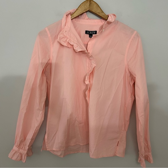 J. Crew Cottage Cotton Poplin Top In Light Pink - Picture 2 of 5